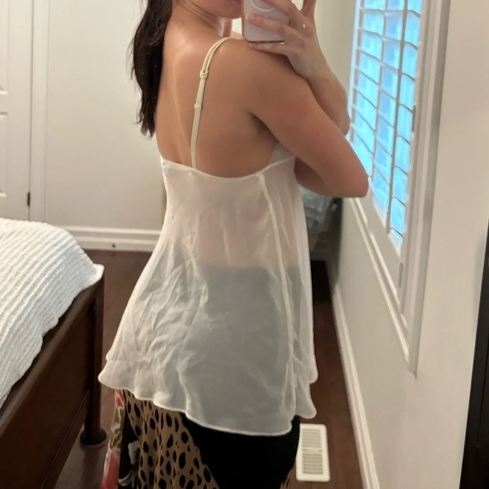 Vintage La SENZA Sheer White Lace Chemise - Picture 3 of 10